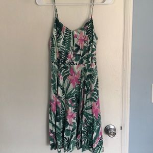 Old Navy Spaghetti Strap Palm Print Dress